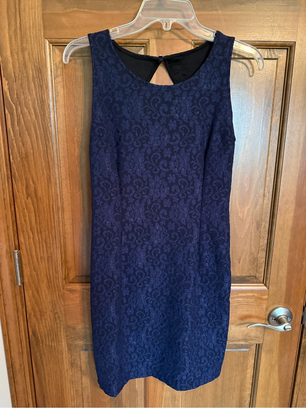 Jennifer Lopez Navy Lace Sheath Dress